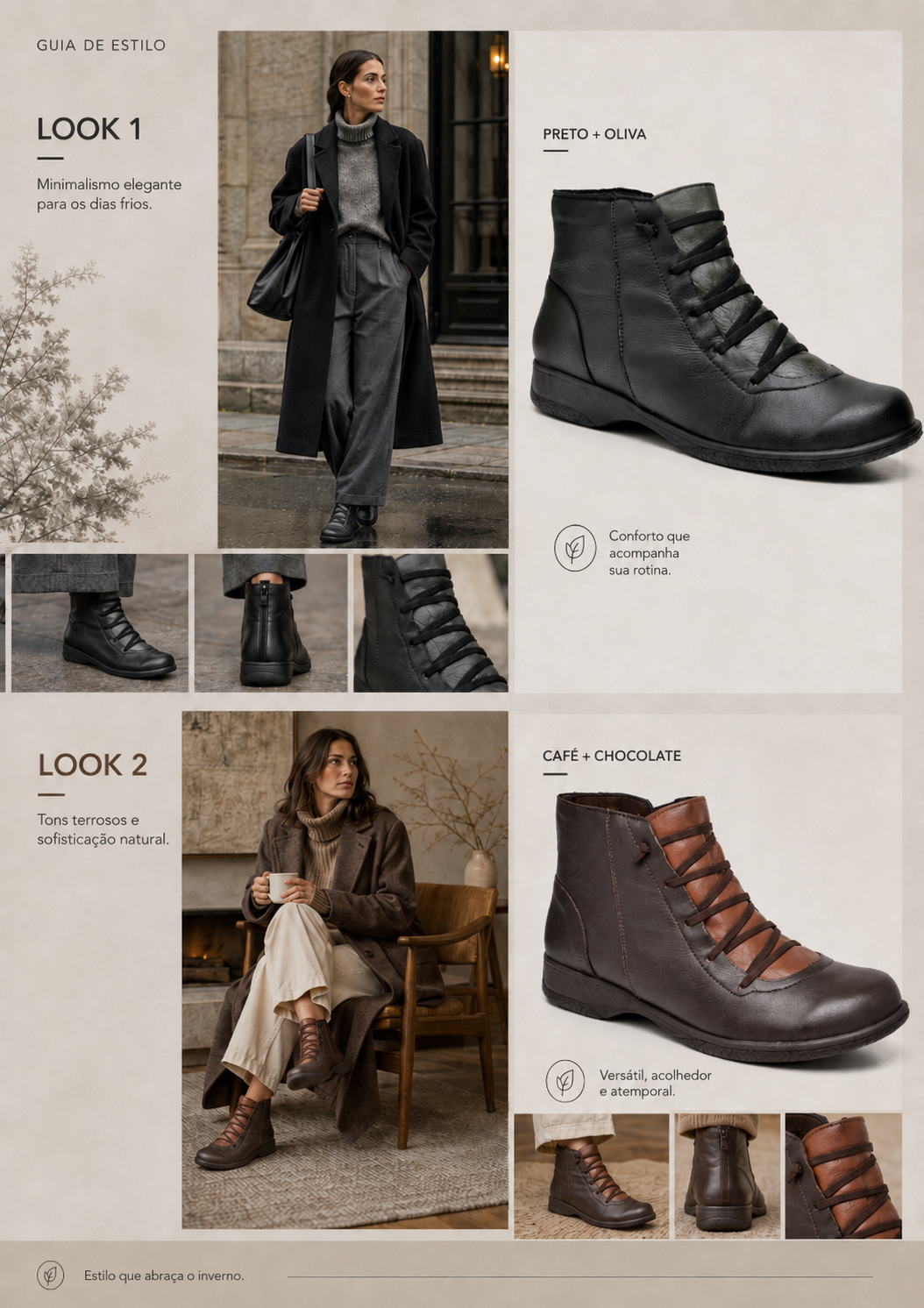 Guia de estilo: Look Preto + Oliva e Café + Chocolate